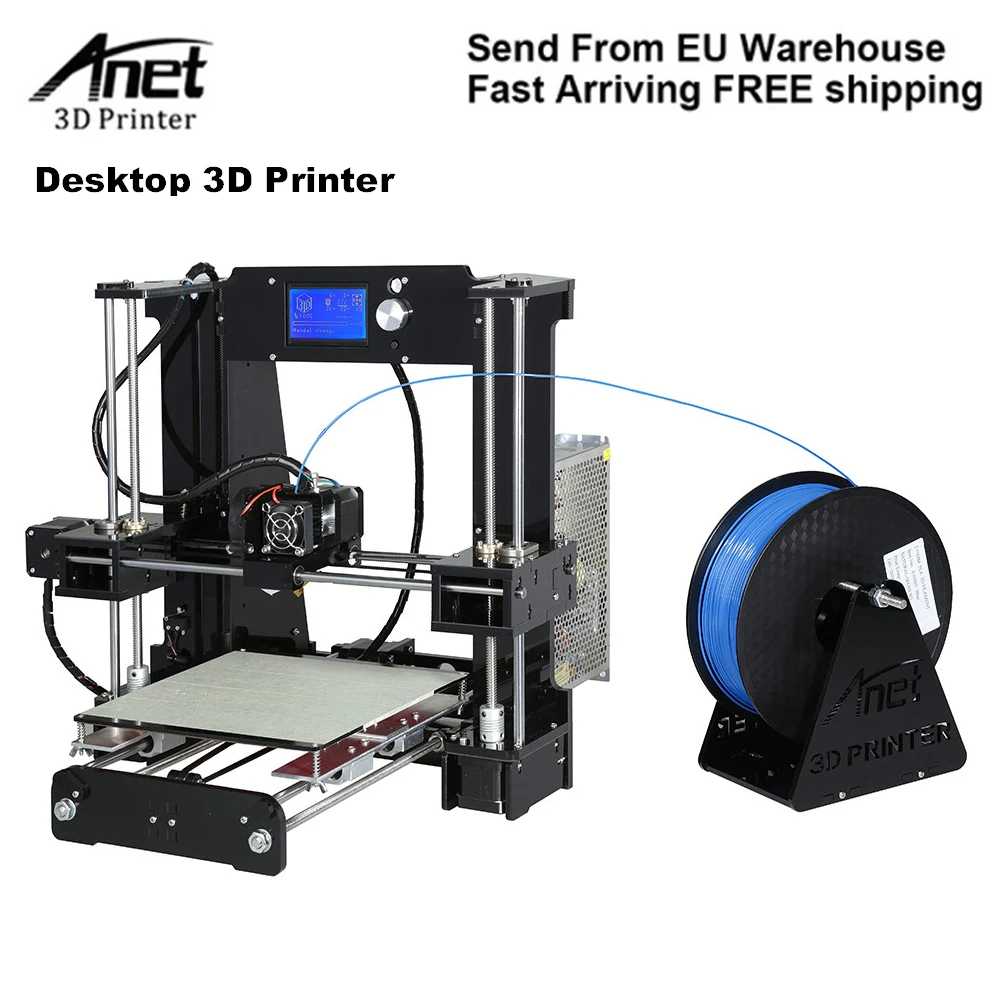 Anet A6 3D настольный принтер комплект ЖК-экран DIY дисплей 3D печатная машина с tf-картой функция офлайн печати PLA пластик