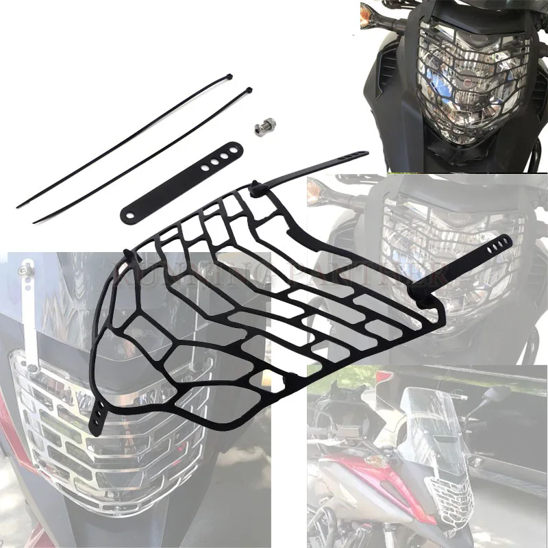 

black/silver Motorcycle Grille Headlight Protector Head Light Guard Front Lamp Cover For HONDA NC700X NC 750X 2012-2018