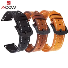 Коричневый ремешок для часов из натуральной кожи 18 мм 20 мм 22 мм для samsung Galaxy 42 мм 46 мм gear S2 S3 браслет ремешок для часов huawei