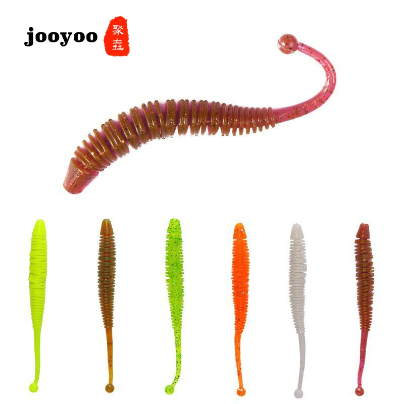 Soft Lure New Soft Worm Fishing Lure1.2g/8cm 20/PCS Artificial Bionic Wobblers Worm Fishing Bait Fishing Tackle jooyoo