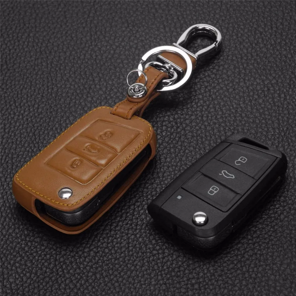 Jingyuqin для Volkswagen VW Golf 7 MK7 Skoda Octavia A7 Seat Leon Ibiza Key Portect автомобильный кожаный чехол