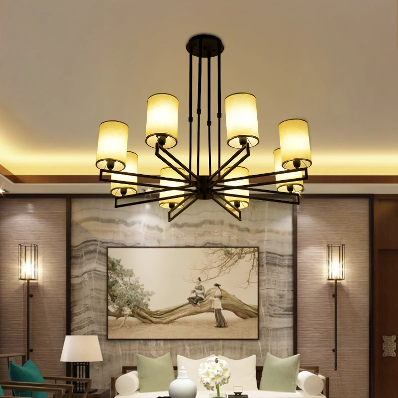 

New Chinese modern minimalist Hotel Club Antique Iron creative bedroom study living room Pendant lamp LO8179