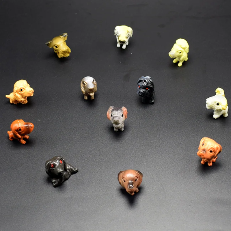 

12 Pcs/lot Cute different Lifelike Simulation super mini pet dog Animals Action Figure Toy For Kids Educational toys