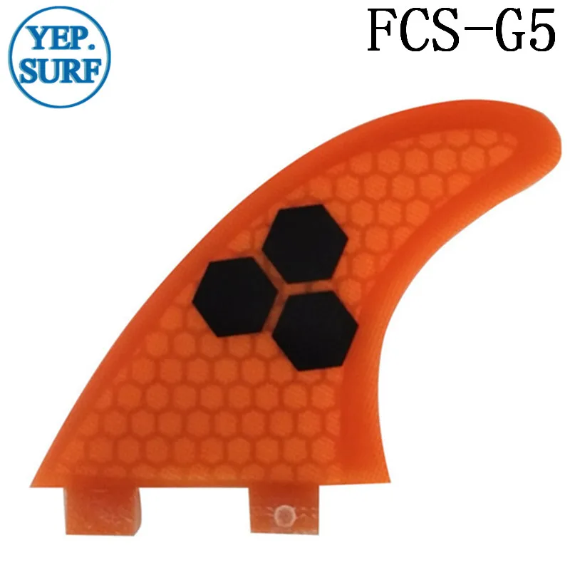 Плавник для серфинга FCS G5 Fin сотовый плавник для доски для серфинга оранжевый цвет плавник для серфинга Quilhas thruster аксессуары для серфинга