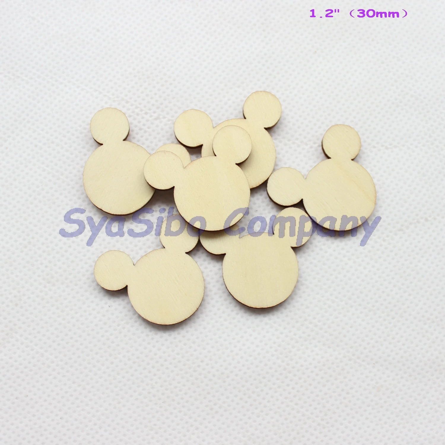 

(50pcs/lot) 30MM Blank Rustic Wood Mouse Oranments Unfinished Wooden Supply Cutout 1.2"-CT1383B
