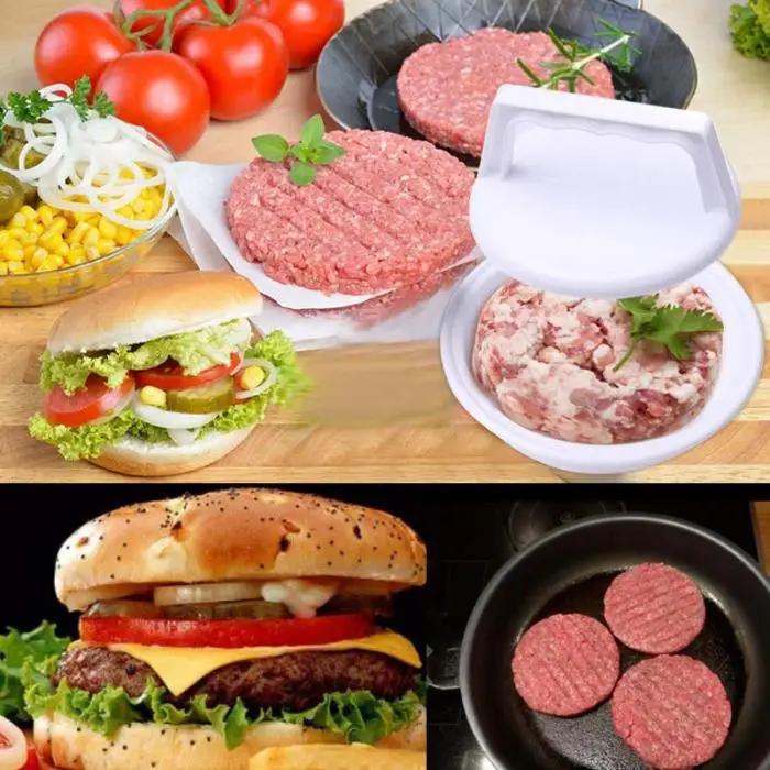 Кухонные принадлежности, мясо для гамбургеров, пресс-инструмент, приспособление для приготовления бургеров, форма для барбекю, инструменты для гамбургеров, инструменты для приготовления пищи, руководство, гаджет