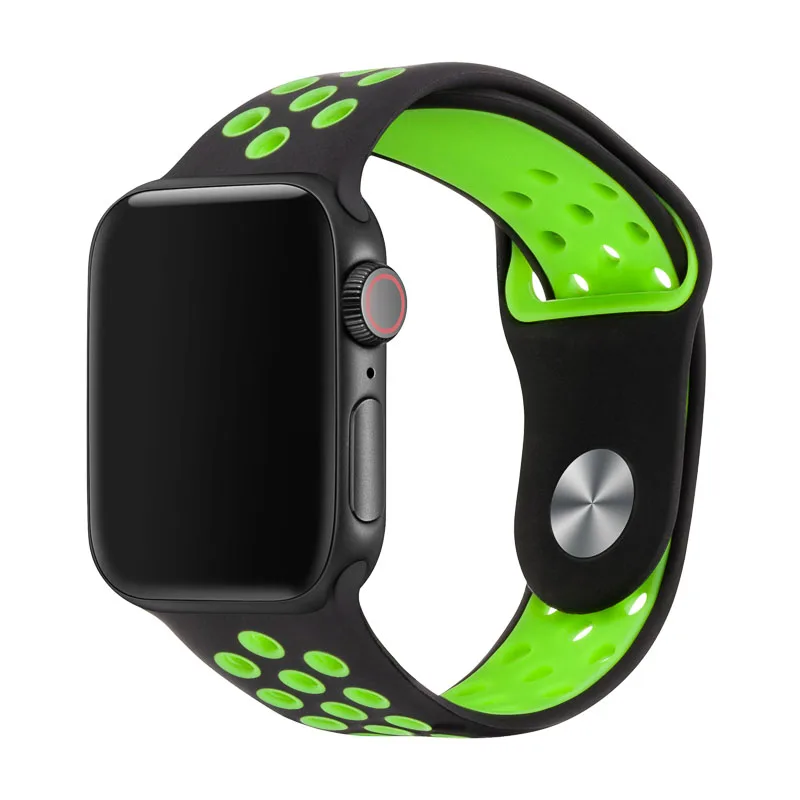 Силиконовые замена спортивный ремешок для наручных часов Apple Watch 38 мм 40 мм 42 44 мм браслет ремешок для наручных часов iWatch серии 5/4/3/2/1 81010
