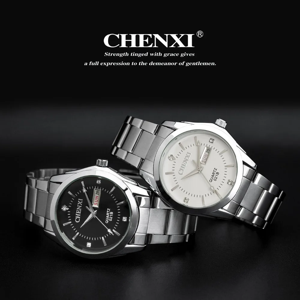 Chenxi Роскошные Лидирующий бренд аналоговые спортивные наручные часы дисплей Дата Мужские кварцевые часы деловые часы мужские часы Relogio