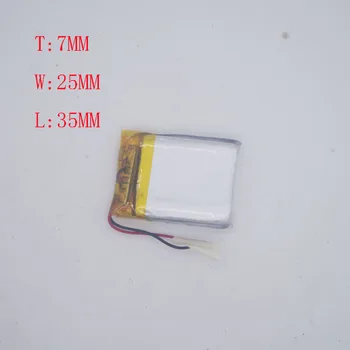 

3.7V Polymer Lithium Battery 702535 800MAH suitable for Bluetooth Audio Point Reader Navigator, etc.