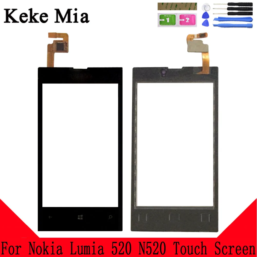 Keke Миа 4," сенсорный экран для Nokia Lumia 520 N520 сенсорный экран дигитайзер Панель переднее стекло объектив сенсор инструменты клей+ салфетки