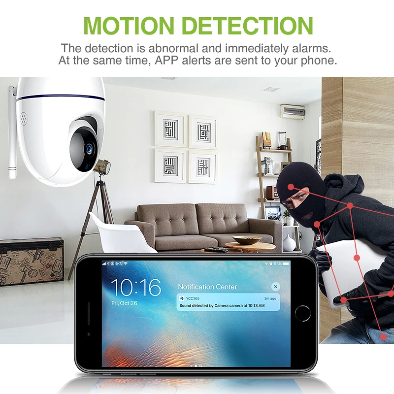 FREDI 1080P IP Camera Auto Tracking Of Human Wireless WiFi Home Security Camera Pan/Tilt Night Vision Surveillance CCTV Camera