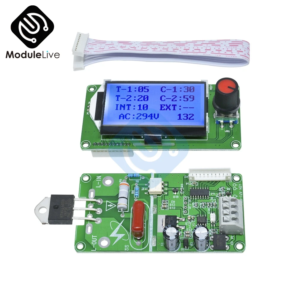 Comprar Codificador Digital de doble pulso LCD, soldador de punto, máquina de soldadura, Control de tiempo, tablero de módulo de soldadura, 40A 100A, controlador electrónico