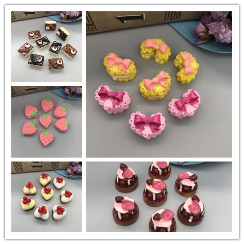 

let's start!Resin cute cake,miniature food Flatback Cabochon for phone decoration