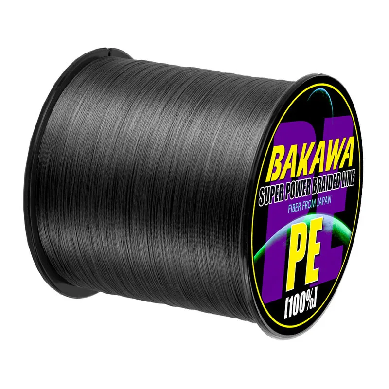BAKAWA 300 м 4 нити супер сильные PE плетеные лески многофиламентные лески для ловли карпа трос шнур Pesca Peche 10LB - Цвет: 4 Braid BLACK 300M