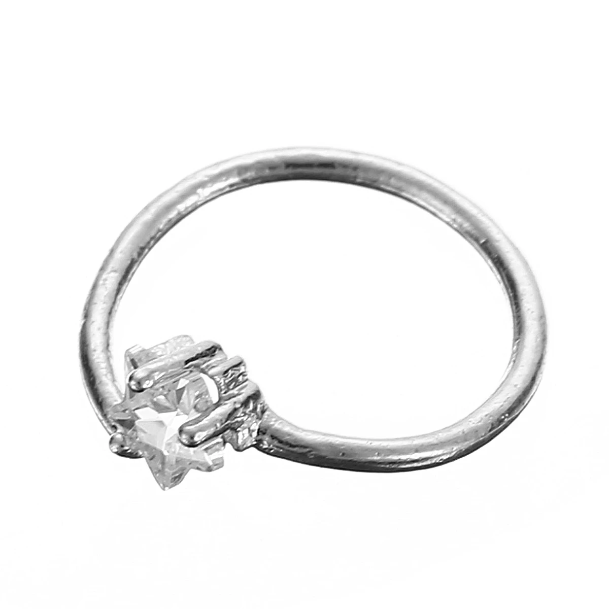 Small Thin Star Crystal Rhinestone Stainless Steel Nose Hoop Ring 3 Colors
