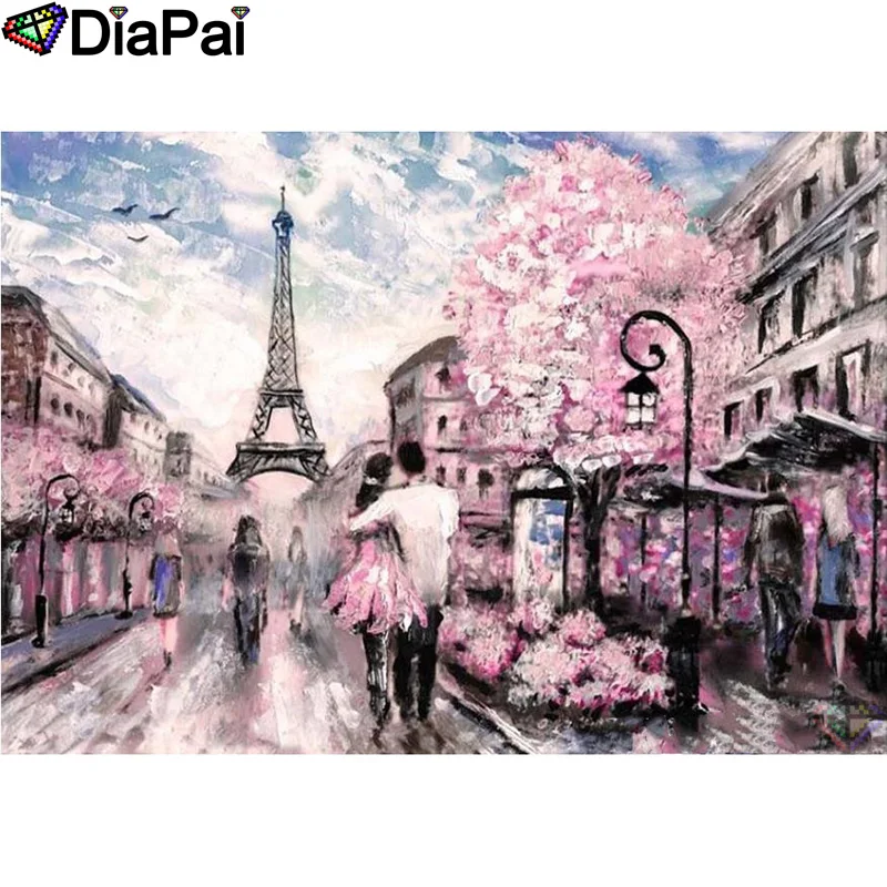 

DIAPAI 5D DIY Diamond Painting 100% Full Square/Round Drill "Tower scenery" Diamond Embroidery Cross Stitch 3D Decor A22655