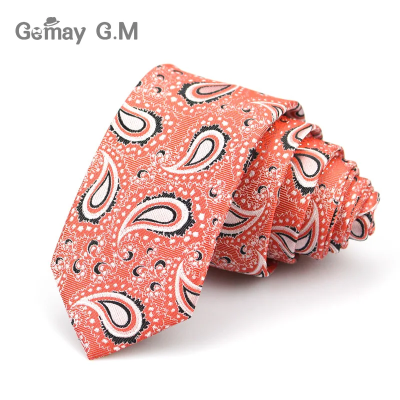 New Style Ties for Men Paisley Polyester Jacquard Woven Mens Necktie Formal Wedding Party Slim Neck tie Gravata Narrow TIE