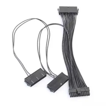 

ALLOYSEED 30CM ATX 24Pin Quad 3 PSU Power Supply Starter Motherboard Adapter Cable 18AWG Wire for BTC Miner Machine