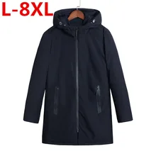 8XL plus size 7XL 6XL Winter Jacket men hooded Slim Korean Parka Hombre long Jacket coat cashmere mens windbreaker Parkas cotton