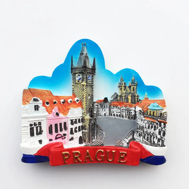 

Lychee Czech Prague Landmarks Refrigerator Magnetic Sticker Famous Landscape Fridge Magnet Modern Home Kitchen Decoration