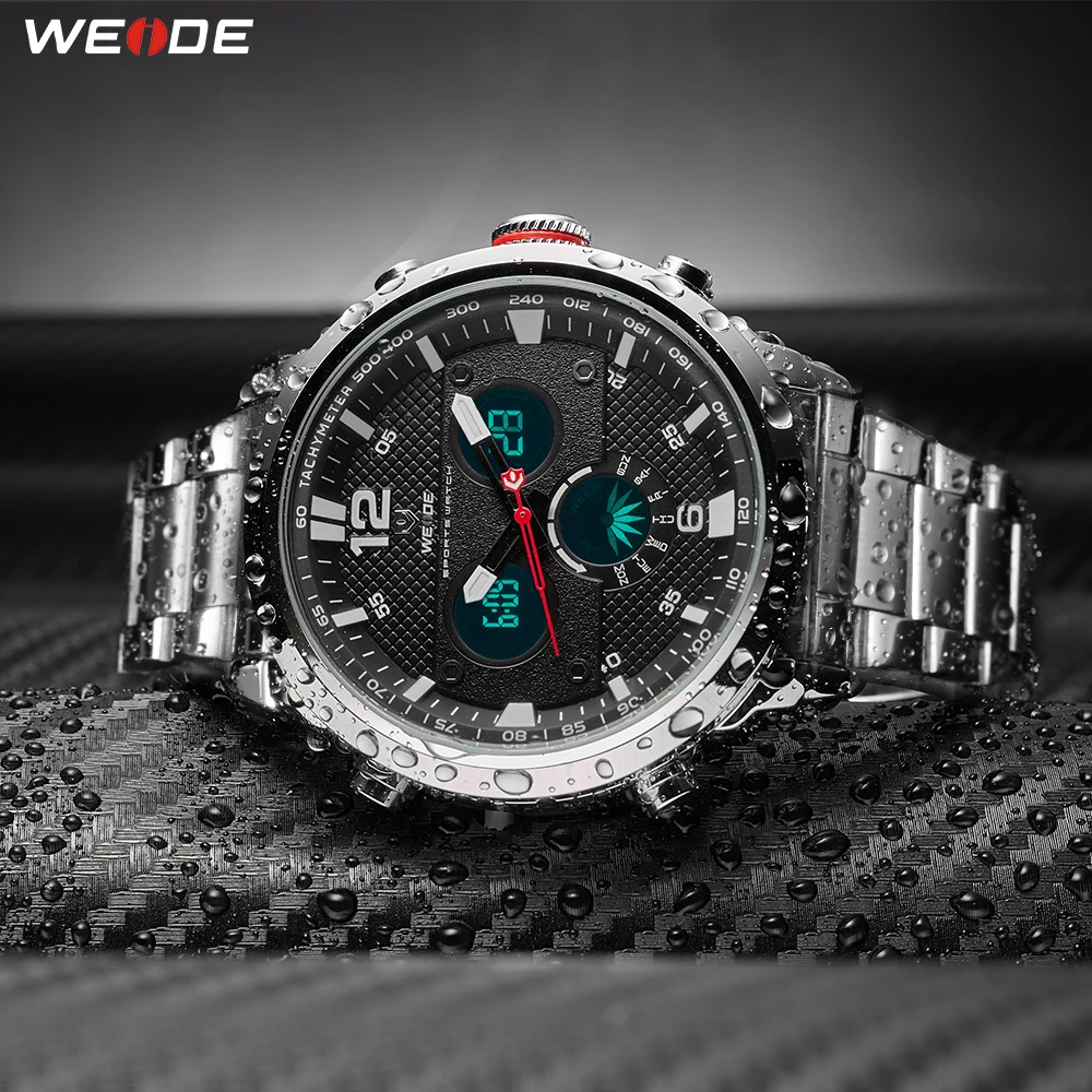 WEIDE мужские спортивные Топ люксовый бренд Кварцевые водонепроницаемые часы Relojes