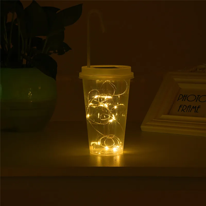  Solar Powered 15 LED String Light Fairy Lid Bottle Cap Lamps Decor Arranging Props LED LIGHT SET lichterkette 40JA1627