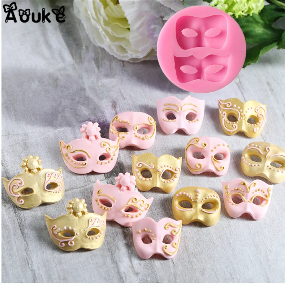 

Mask Faces Shape Cake Decoration Silicone Mold Biscuits Chocolate Fondant Molds Embossed Pastry Mould DIY Kitchen Baking Tools