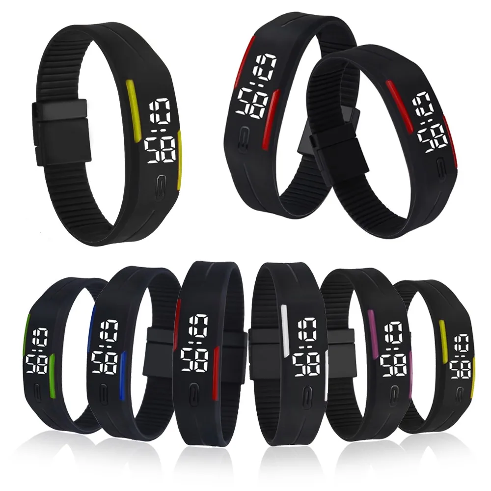 

Smart Sport Watches Mens Womens Rubber LED Lightweight Watch Date Sports Bracelet Digital Wrist Watch reloj digital mujer