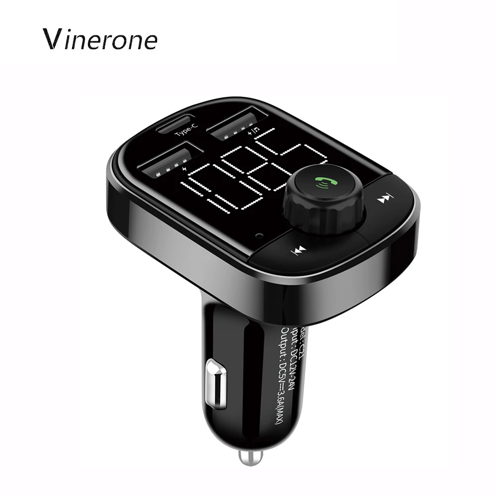 

FM Transmitter Bluetooth Handsfree Car Kit Car Audio MP3 Player TYPE-C Quick Charge Dual USB 3.6A Car Charger Bluetooth 4.2