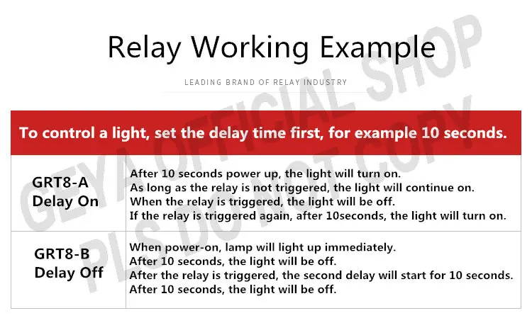 GEYA GRT8-B таймер задержки выключения реле электронный Тип 16A AC230V или AC/DC12-240V