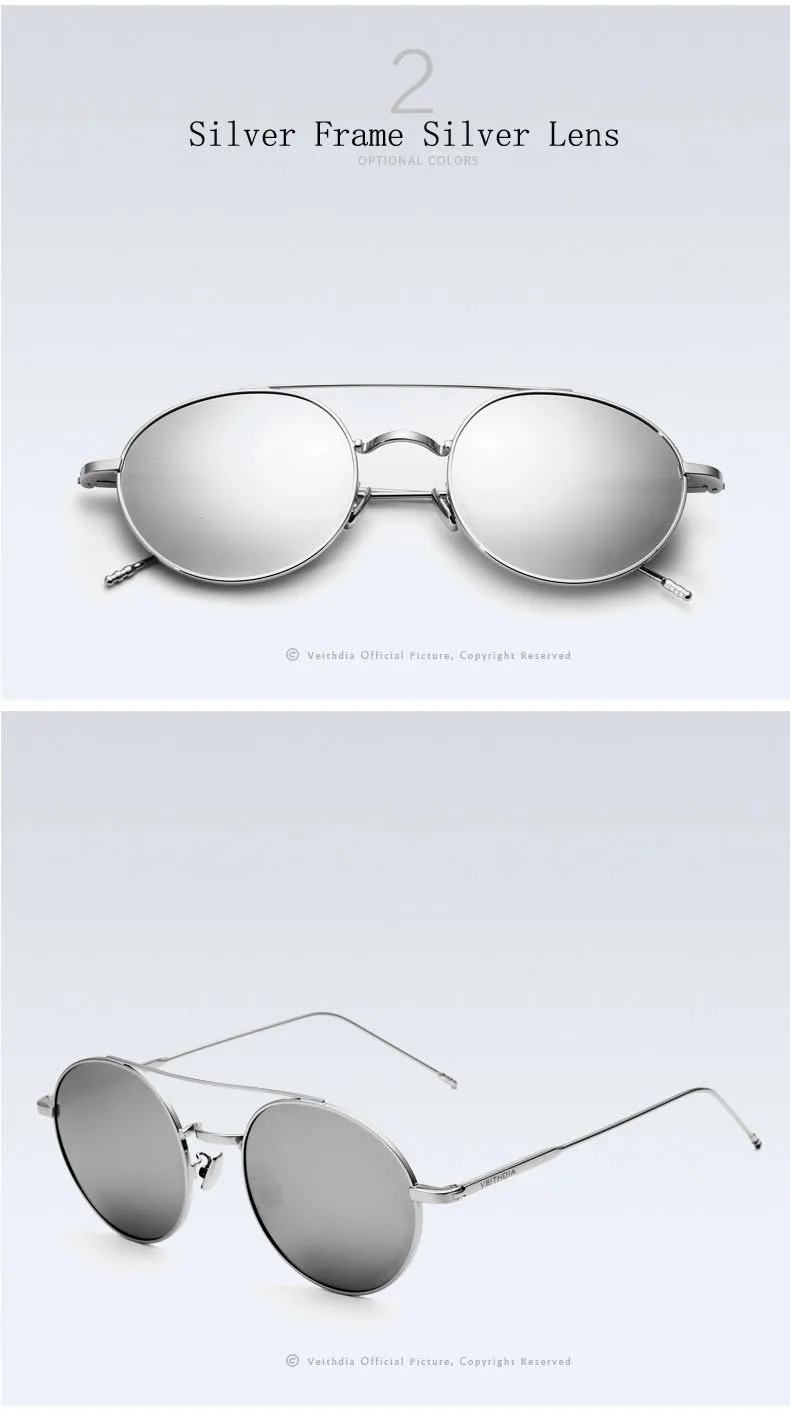 Veithdia мужские поляризованные солнцезащитные очки с брендовым логотипом дизайн вождения зеркало ретро самолет Винтажные Солнцезащитные очки Модные аксессуары