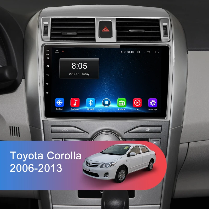 Junsun 2 Din мультимедийный видео плеер Android 8,1 gps навигация радио для Toyota Corolla E140/150 2006-2013 no 2 din dvd Радио