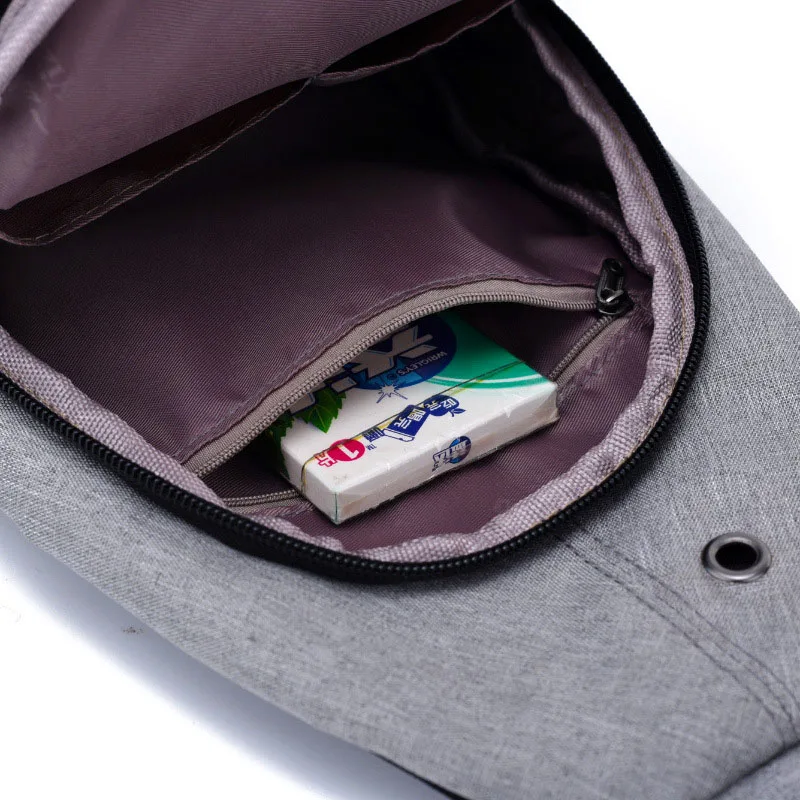 Anti Theft Men Backpack Canvas USB Rechargeable Chest Bag Headphone Hole Teenager Single Shoulder Boy Bag Sac A Dos Homme BP0212 (18)