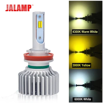 

60W 1 Pair 3 colors Changeable 3000K 4300K 6000K LED Car Lights Bulbs lamps 12V Headlamp H1 H3 H4 H7 H8 H9 H11 9005 9006 880 881