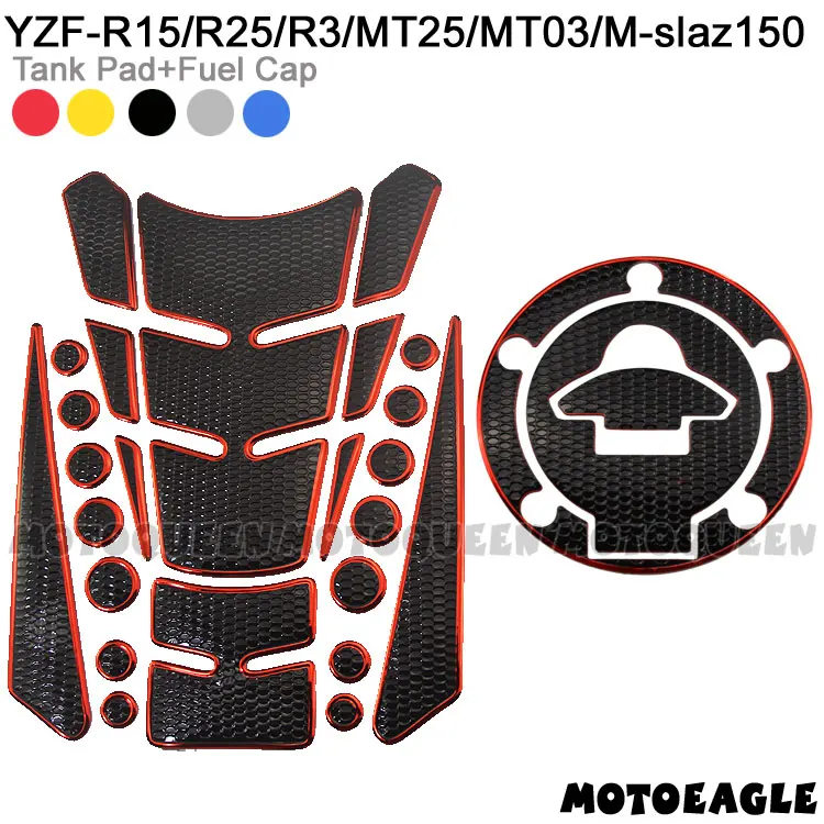 

3D Motorcycle Fuel Gas Tank Cap Cover Pad Protector Decals Sticker for YAMAHA YZF R15 R25 R3 YZF-R15 YZF-25 MT25 MT-03 M-slaz150
