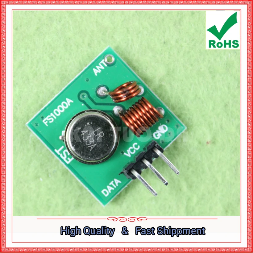 433M Transmitter Module 433MHZ Wireless Transmitter Module Super Regeneration 433 Mhz Board (D2A5)