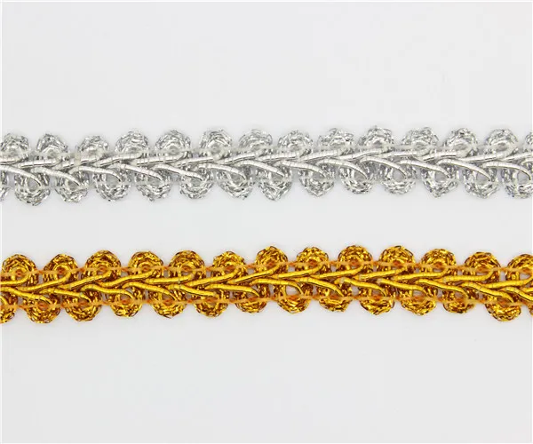 

width 1.2cm 20meters /lot Gold color lace trimming for garment decoration and DIY craft lace trimming