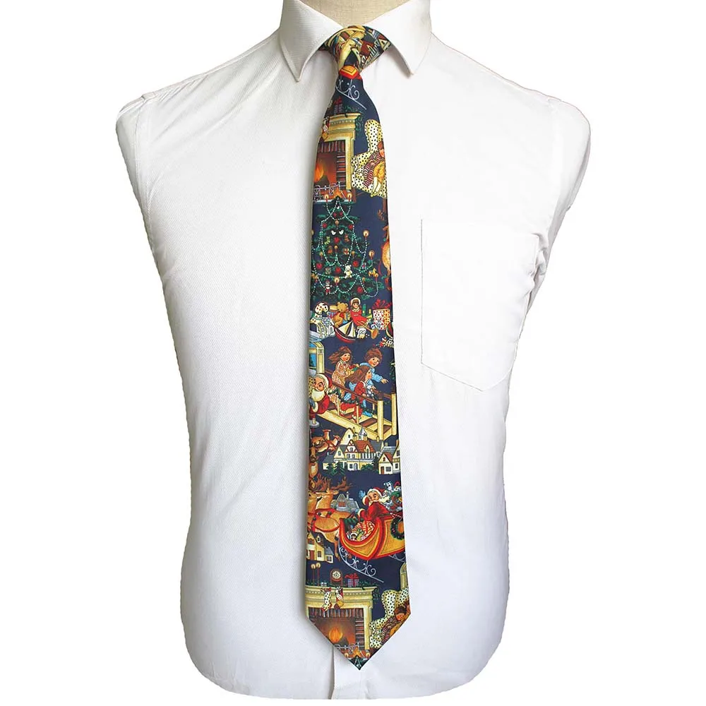 GUSLESON качество принт Рождественский галстук Мужская мода 9 см шелковые галстуки hellowen праздничный галстук Мягкий дизайнерский персонаж галстук подарок