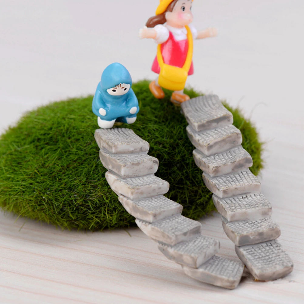 

1PC Artificial Landscaping Mini Stair Step Bend Straight Bridge Fairy Garden Decoration Micro Landscape DIY Ornaments Supply