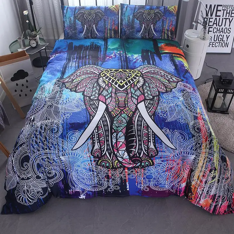 

Colorful Bohemian Print Duvet Cover comforter Bedding Sets cotton pillow Quilt cover Single/Double/Queen Size Quilted Bed linen