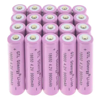 

18650 3.7V Li-ion 9900mAh rechargeable battery up to 1000 cycles pink