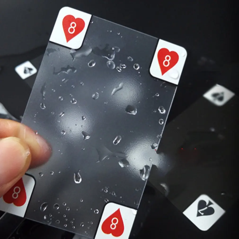Кристально прозрачные водонепроницаемые пластиковые Матовые игральные карты с четырьмя персонажами