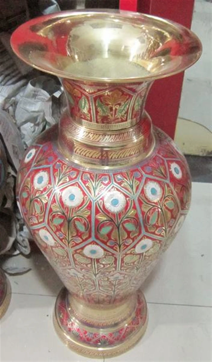 

India modern fashion decoration crafts vase India flat belly vase T20