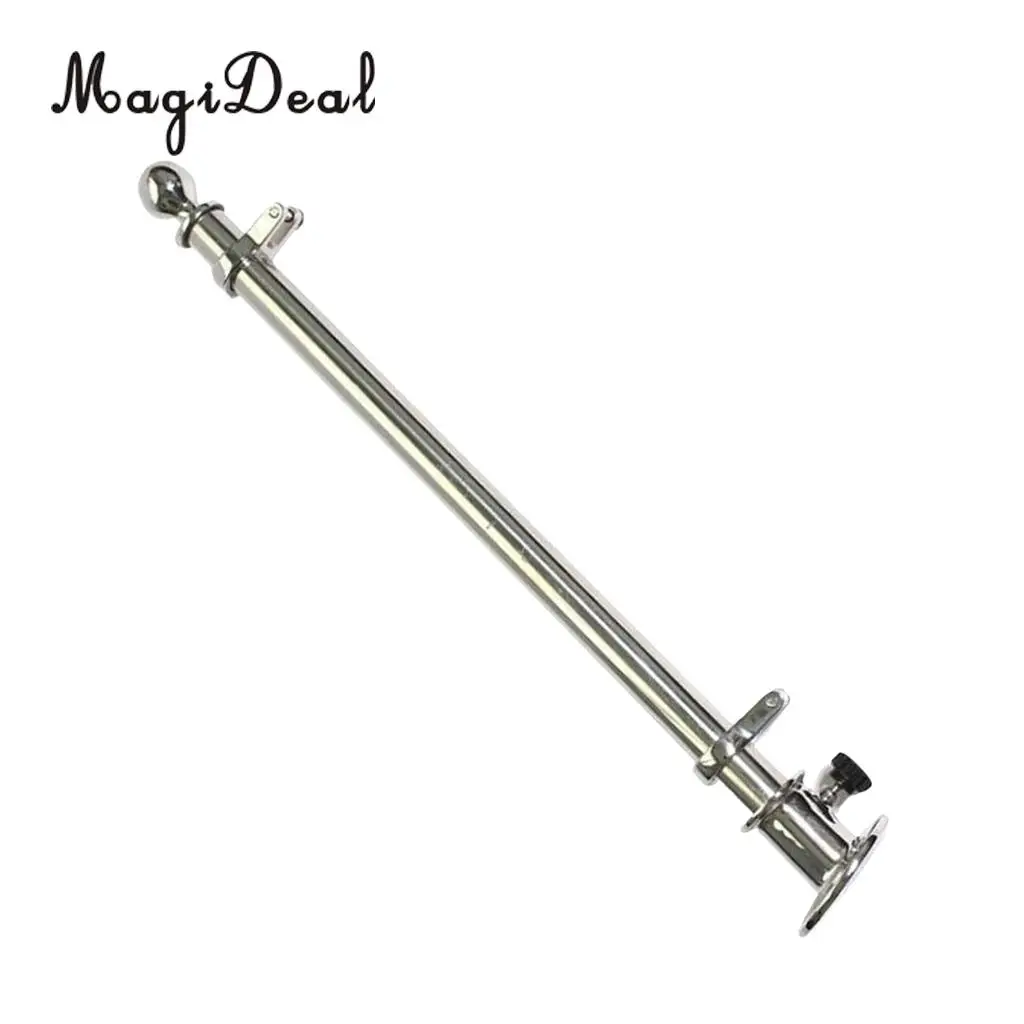 Durable 30'' Marine Boat 316 Stainless Steel Deck Flag Pole with Socket Base for Kayak Canoe Boat Dinghy Yacht Accessories