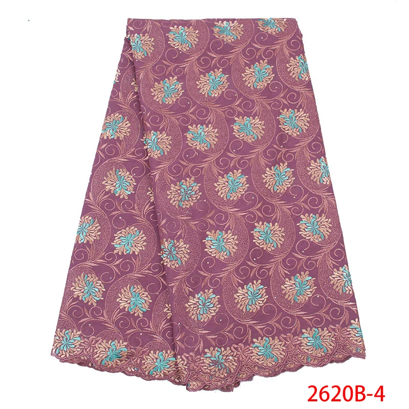 

Latest Cotton Lace Fabric Voil Lace Swiss Lace African Lace 2019 Swiss Voile Lace in Switzerland for Nigerian Dresses KS2620B-4