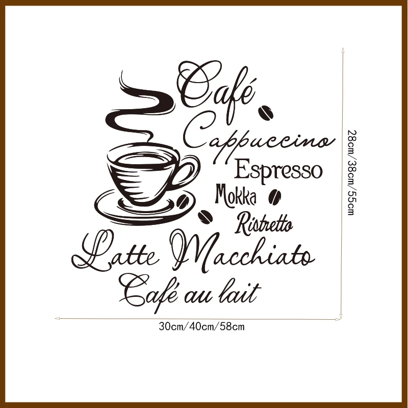 Coffee Kitchen Vinyl Wall Stickers Kitchen Coffee Shop removable Wall Mural Decals Home Decor House Decoration Wall Art DW1045 Coffee Kitchen Vinyl Wall Stickers Kitchen Coffee Shop removable Wall Mural Decals Home Decor House Decoration Wall Art DW1045