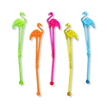 50 шт одноразовые палочки фламинго, мешалки для винных напитков, вечерние пластиковые аксессуары для коктейльных баров, посуда для кофе