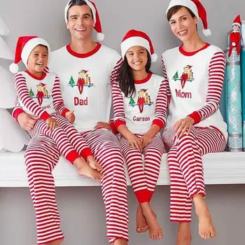 

Winter Warm Kid Adult Family Matching Christmas Cute Santa Letter Printing Pajamas Sets Sleepwear Nightwear Pyjamas