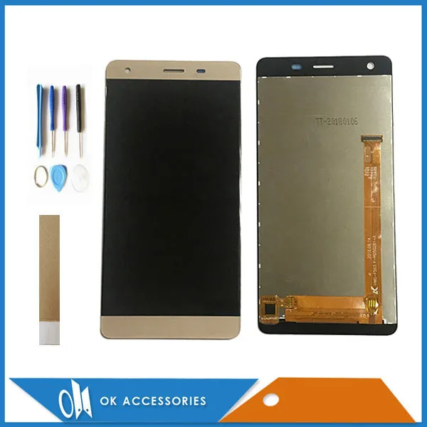 

5.0 Inch For Vertex Impress X LCD Display With Touch Screen Digitizer White Black Gold Color With Tools Tape