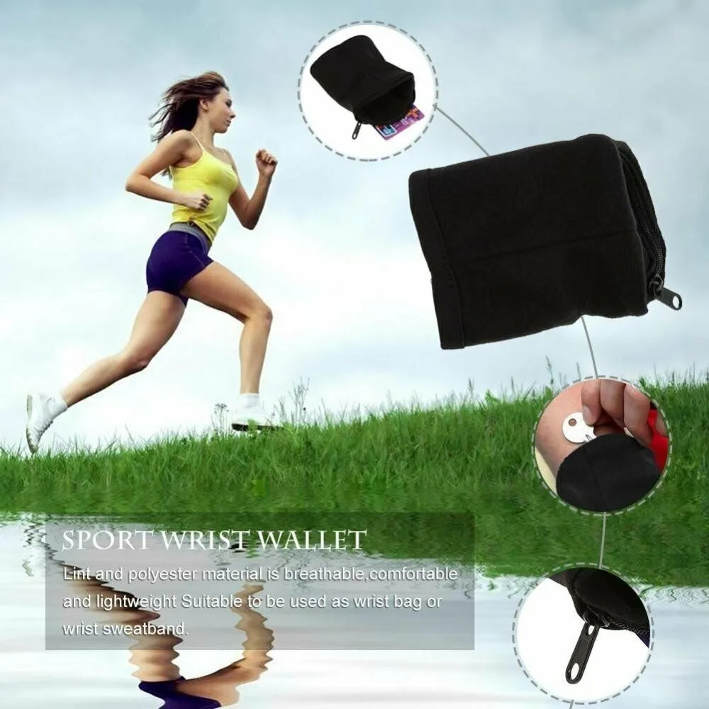 Wrist Bag Outdoor Running Bags Cycling Wrist Support Band Wallet Safe Storage Pocket Wallets Zipper Wrist Ankle Wrap Sport Strap